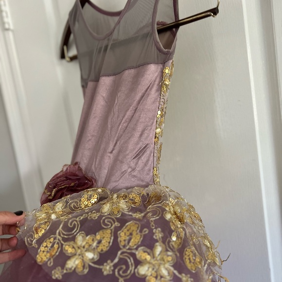 Weissman Dance Costume Purple Tulle and Gold Overlay Size MC - Picture 11 of 16